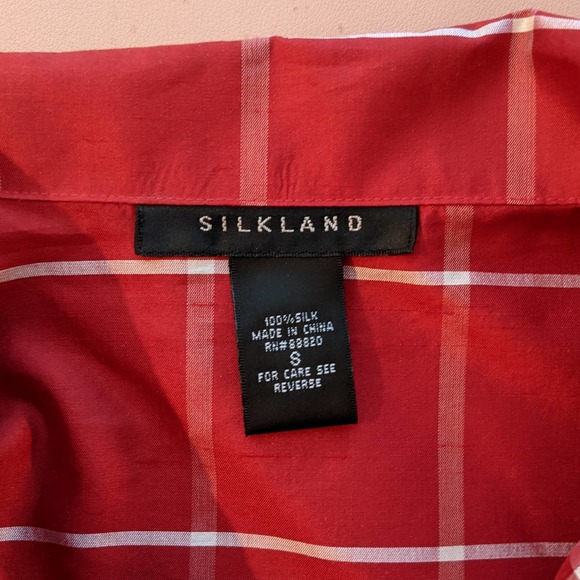 Silkland Red and White Long Sleeved Blouse Size S NEW - Picture 5 of 7